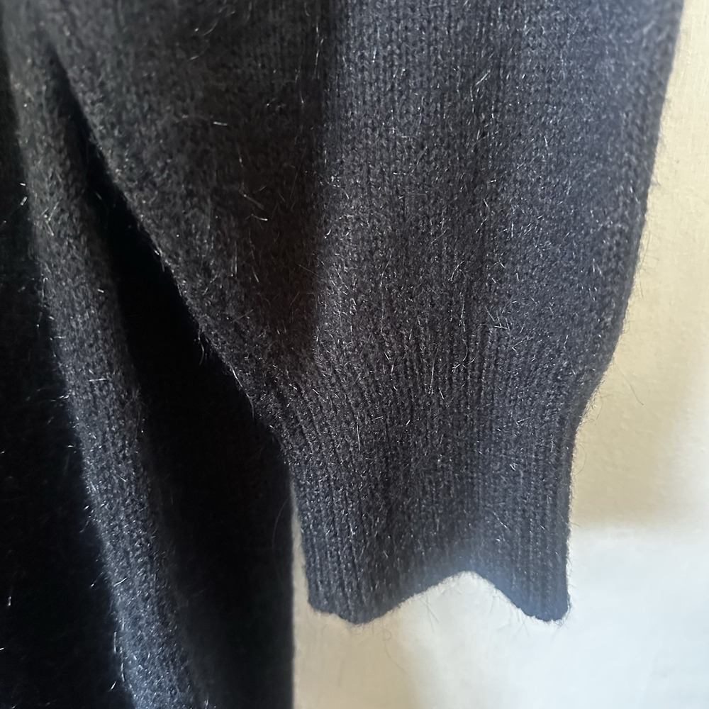 Vintage 80's Knit Sweater Dress Black Red Graphic Glam Moto Babe Mob Wife XL - Picture 6 of 7